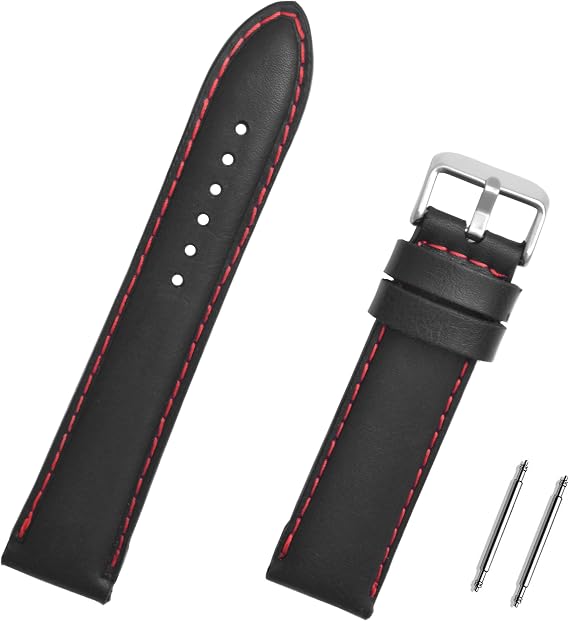 Black Red Waterproof Watch Cord Strap 18-20-22-24mm