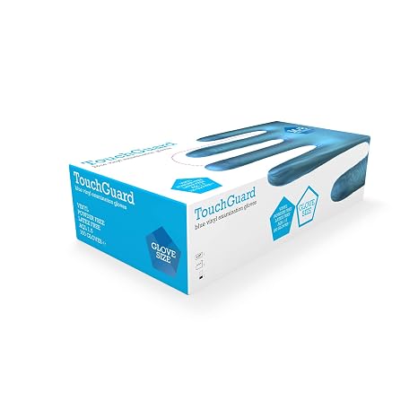 Disposable Gloves Blue Vinyl - Latex and Powder Free - Multi-Purpose - Food Grade Gloves - Extra Strong Gloves - Box of 100 - Size S