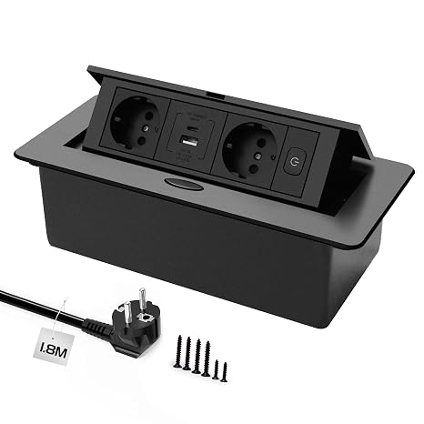 Retractable Socket Built-in Socket with Type C 20 W Quick Charge