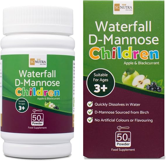 Waterfall D-Mannose Children with Apple & Blackcurrant Fruit Juice Powder – Suitable for Girls & Boys Aged 3+ | SC Nutra