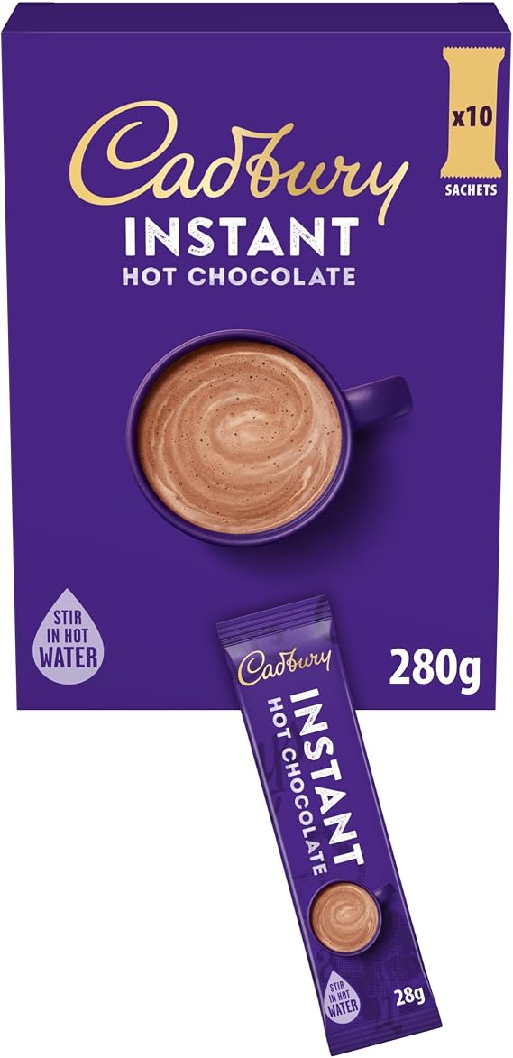Cadbury Instant Hot Chocolate Sachets, Box of 10 Sachets, 280 g (Pack of 1)