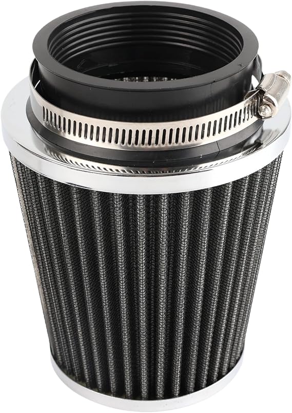 AUTOXBERT Universal 3inches Silver High Flow Cold Air Intake Cone Replacement Dry Filter Silver Performance Racing High Power Sports Mesh Inlet Cone Replacement Car Accessories(Single,3inches)