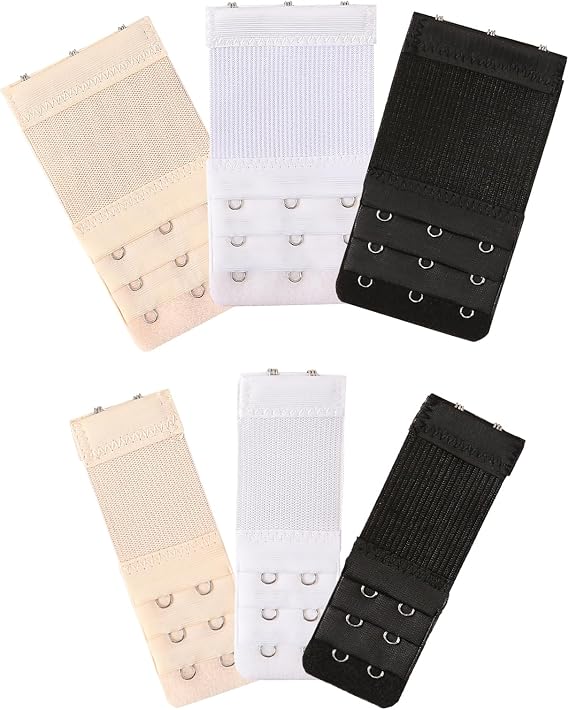 Pack of 6 Bra Extenders, Soft and Comfortable Bra Extension Strap, Women Bra Strap Extensions Elastic Extender Set