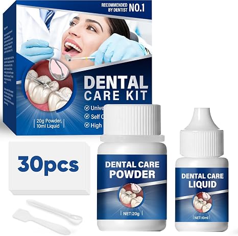 Tooth Filling Repair Kits Temporary Tooth Repair Kit for Broken Teeth and Loose Prostheses Easy Self-Application without Tools Instant Protective Filling 1 Complete Set
