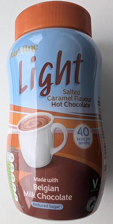 Light Salted Caramel Flavour Instant Hot Chocolate Powder, Reduced Sugar, 300g – Just Add Hot Water