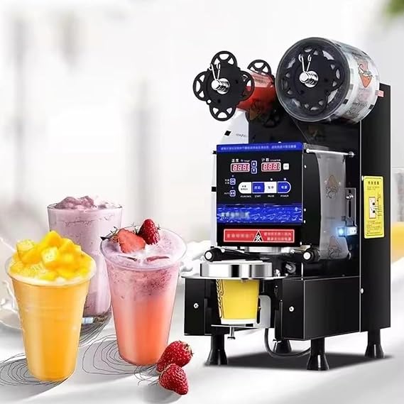 Cup Sealer Cup Sealing Machine Fully Automatic Cup Sealing Machine LCD Panel Electric Cup Sealing Machine 110V Plastic Cup Sealer 90/95mm 540-760