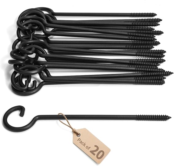 Screw Hooks for Hanging 9in,20Pack Long Screw-in Hooks,Ceiling Hooks
