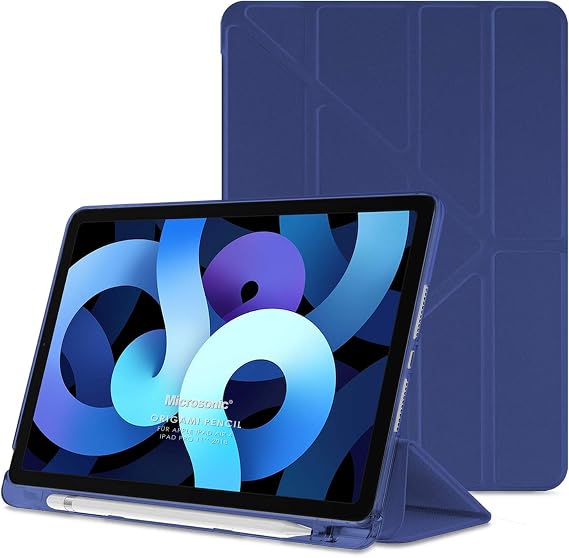 Microsonic Apple iPad Air 5.Nesil 2022 için Kılıf (A2588-A2589-A2591) Origami Pencil Lacivert [iPad Air 5 2022 ile Uyumlu Kılıf - Lacivert]