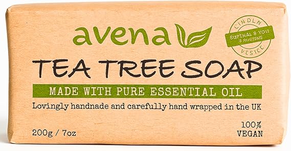 Tea Tree Soap Bar 200g – Natural Tea Tree Oil Soap – Handmade in UK | Antifungal, Vegan, Face & Body Use