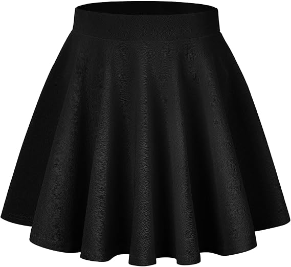 TRIWORKS Women's Basic Mini A-Line Skater Skirt with Shorts