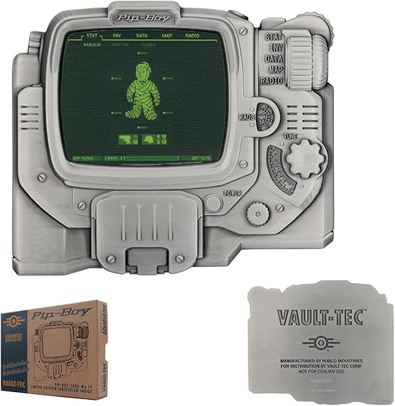Fallout Pip-Boy Limited Edition Lenticular Ingot – Special Numbered Metal Collectible Vault-Tec Merchandise – Officially Licensed (5000 worldwide)