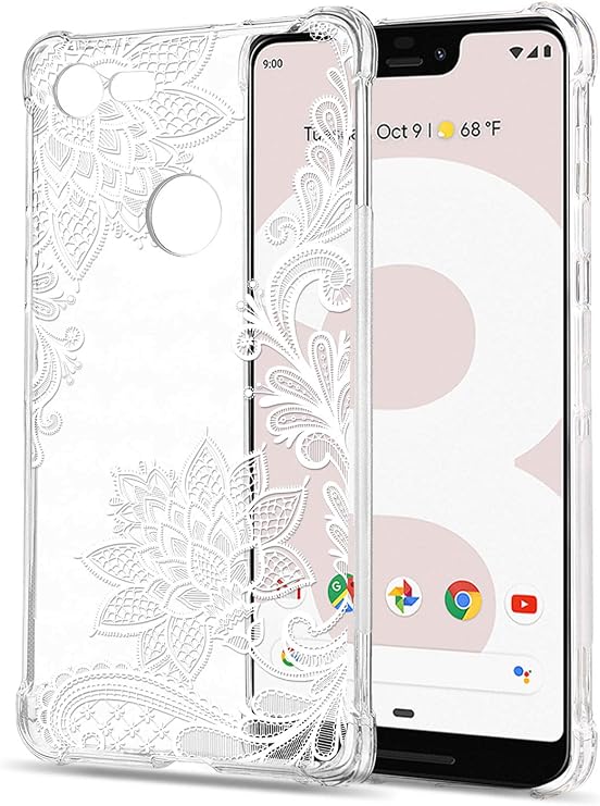 フローラルクリア Google Pixel 3 XLケース レディース/ガールズ 素晴らしいかわいい電話ケース Google Pixel 3 XL 花柄デザイン 透明スリムソフトTPU耐衝撃バンパークッション シリコンカバーシェル Only for Google Pixel 3 XL クリア GT-FL108P3XLCLR-S