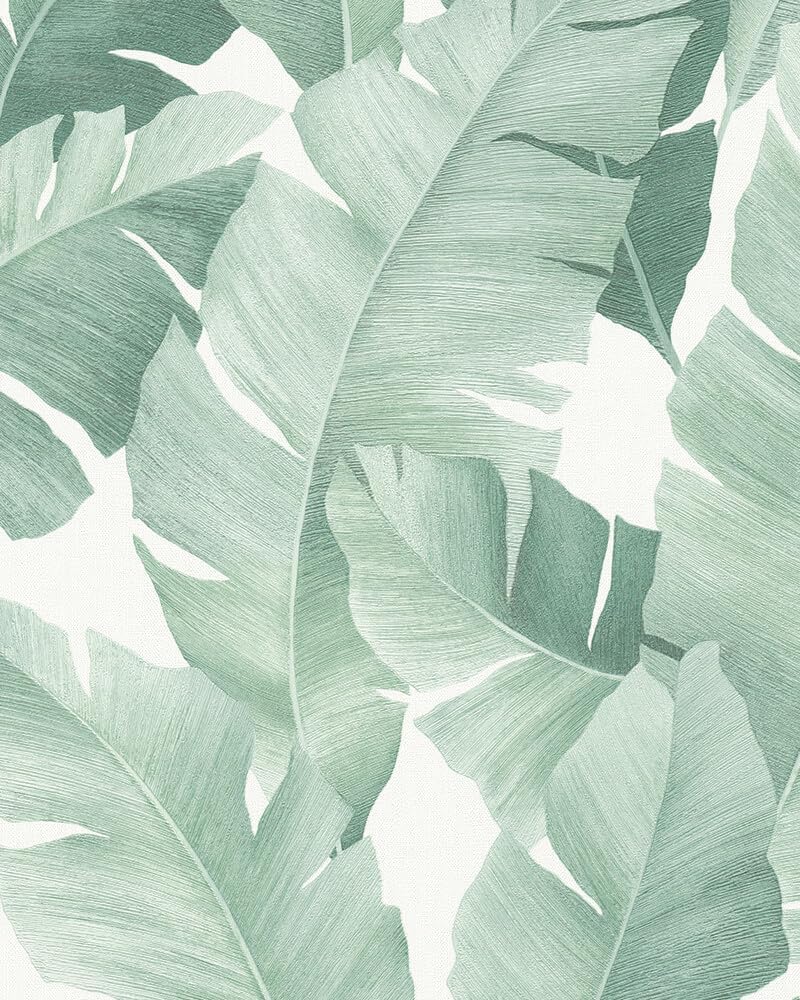 White Green Wallpaper Floral Leaves Plant Leaf for Bedroom Living Room or Kitchen Made in Germany 10,05 x 0,53m Avalon 31650