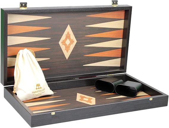 Manopoulos Backgammon Set Wenge & Oak 20 Inch
