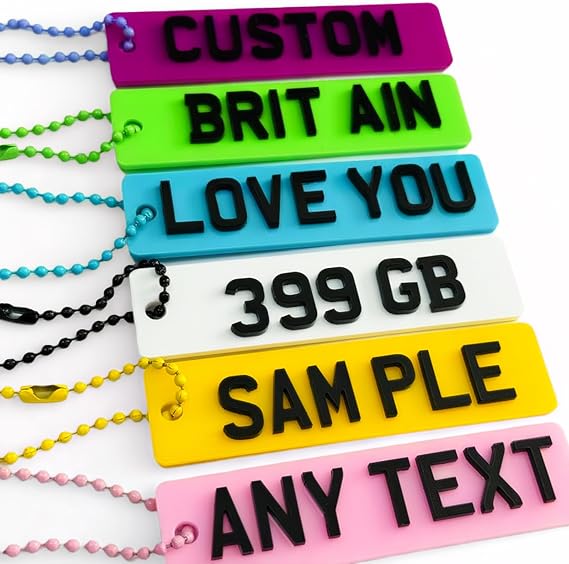 Personalised Keyring Custom Handcrafted Car Accessories for Men Unique Colour and Size Options Custom Text Keyring for Number Plates and Personalised Car Accessories