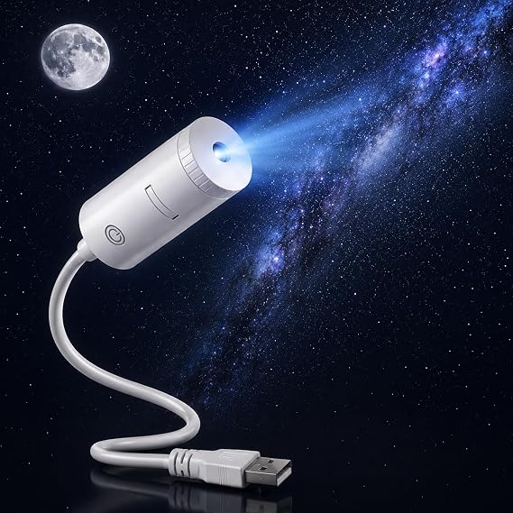 Moon Projector, USB Planetarium Galaxy Projector with 2 Projection Slides