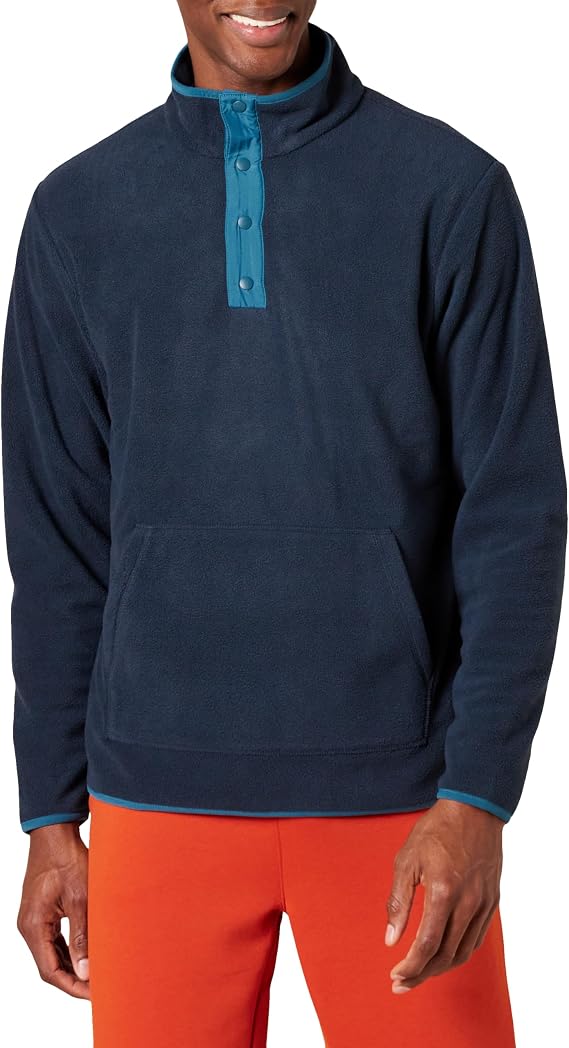 Amazon Essentials Men's Snap-Front Pullover Polar Fleece Jacket