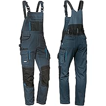 Uvex Tune-Up Long Work Trousers for Men - Elastic Waistband Dungarees with Knee Pockets