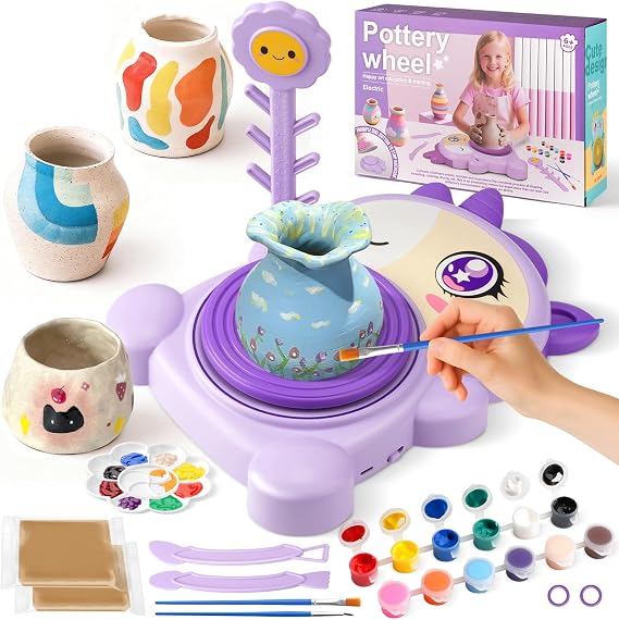 Luxfizz Pottery Lathe for Kids with Self-Sealing Clay 6-14 Years Old