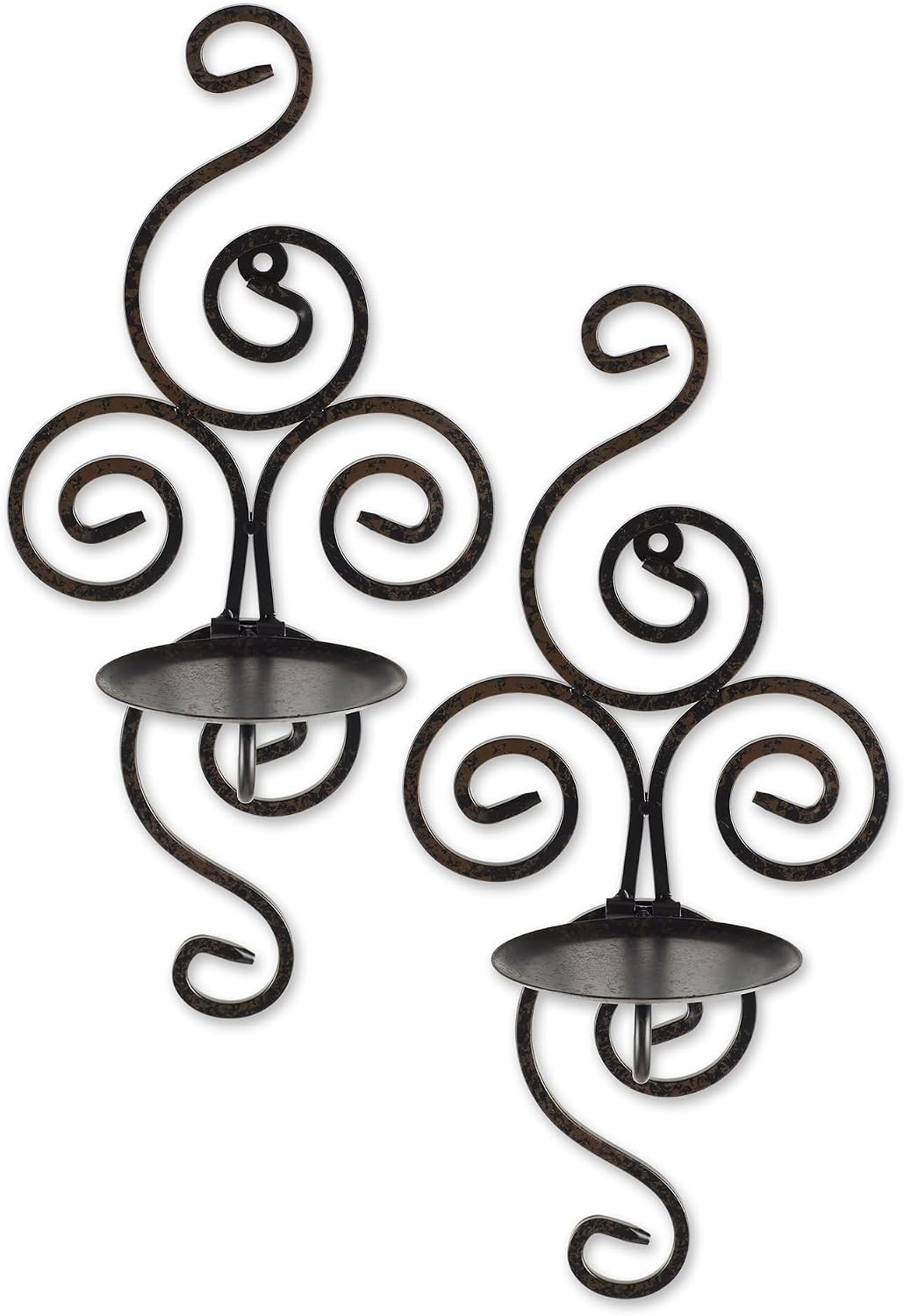 Accent Plus Candle Holder Christmas Decorations Indoor Home Decor Scrollwork Wall Sconce Duo Halloween Candle Holders Christmas Candle Holder Tealight Candle Holder, 7.0 X 5.0 X 13.0 Inches Each