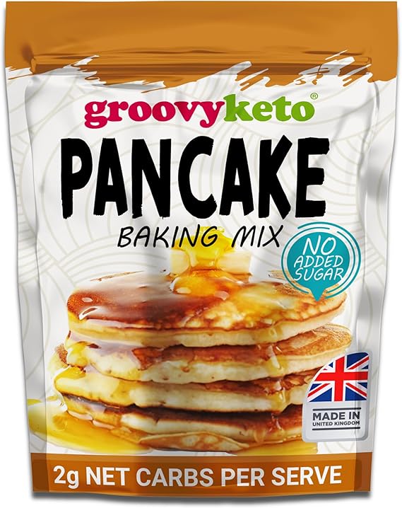 Groovy Keto Pancake & Waffle Mix | Low Carb | Keto Friendly | Sugar Free - Great alternative to Sweet American Style Pancakes - No Added Sugar, Diabetic Friendly, High Protein & Fibre - 240g pouch