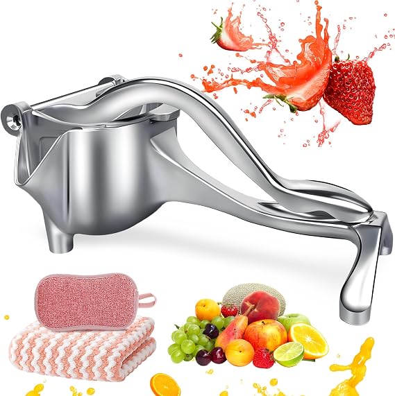 Stainless Steel Juicer Hand Press-Heavy Duty Hand Juicer Manual Juicer Handheld Squeezer Press For Lemon Pomegranate Orange-Kitchen Tool (7.8 * 3.34 inch)