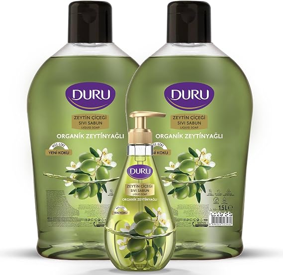 Duru Organik Zeytinyağlı Zeytin Çiçeği Sıvı Sabun 1,5+1,5+500ML