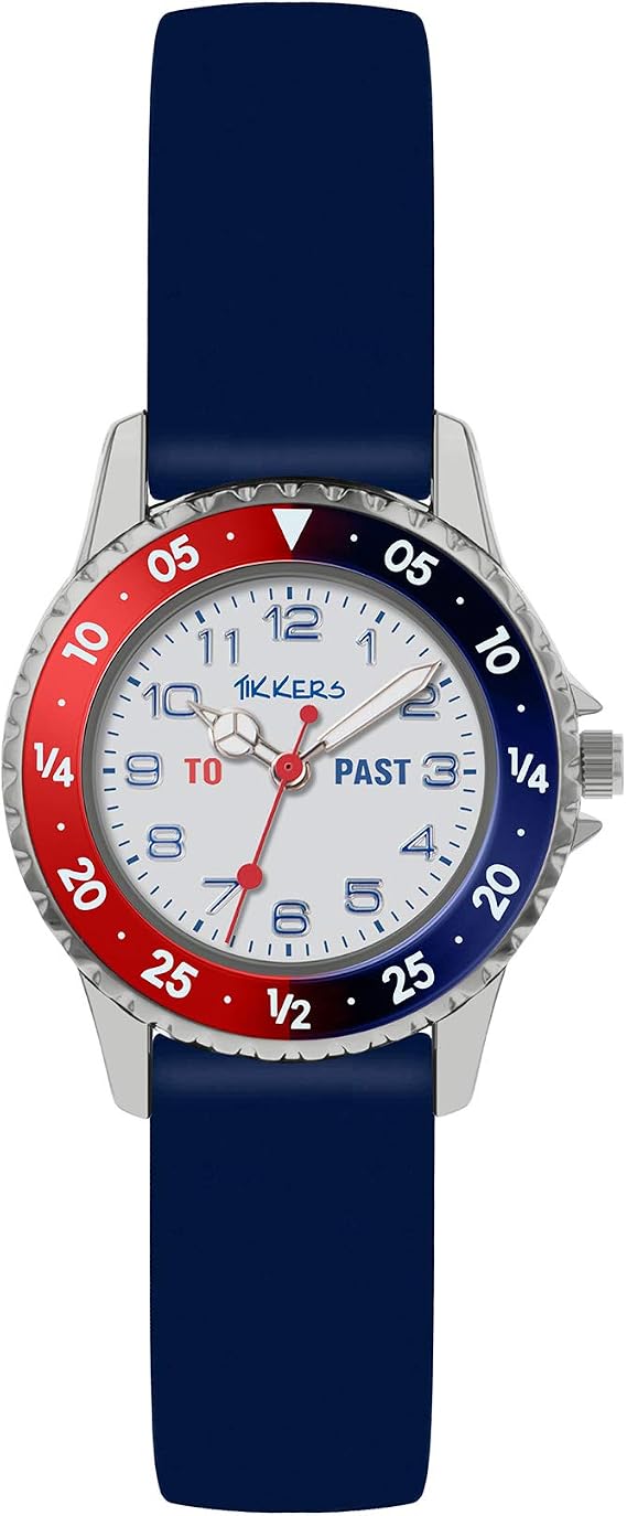Tikkers Argos Boys Navy Silicone Strap Time Teacher Watch ATK1040