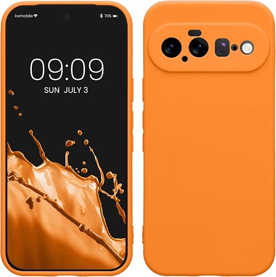 kwmobile Case for Google Pixel 11 Case - Protective Slim TPU Phone Cover - Soft Matte Finish - Fruity Orange