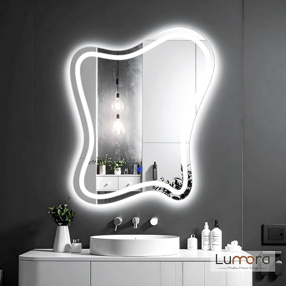 Elvenor Led'li Lazer Kumlamalı Lavabo & Banyo Aynası (Dokunmatik Sensörlü) beyaz ledli 110 x 90