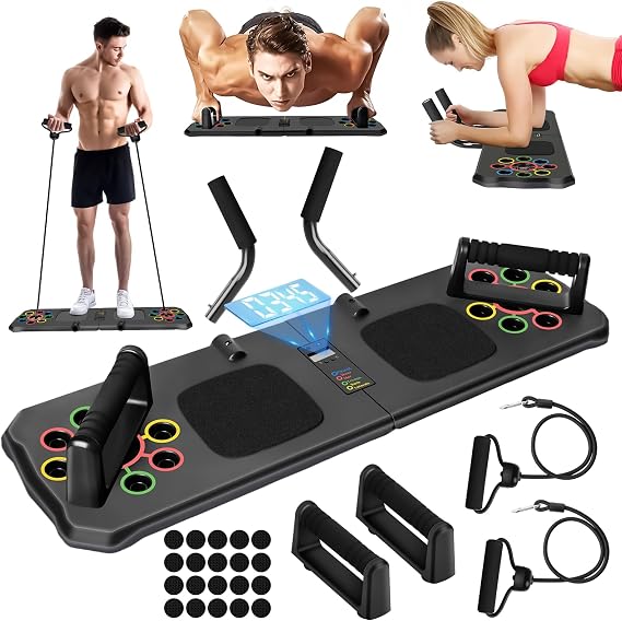 Push Up Board with Automatic Count, 24 in 1 Press Up Board Exercise Equipment for Home Use, System Fitness Floor Chest Muscle Exercise Professional Equipment Burn Fat for Men & Women