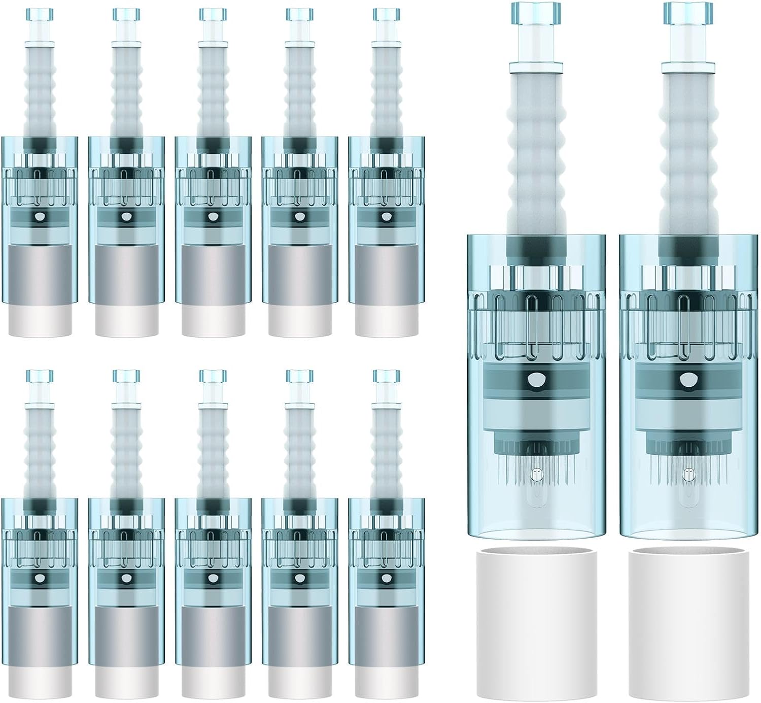 12 Pack M8 M7S Replacement Cartridges (4x16 Pin, 4x36 Pin, 4x Round Nano) - Variety Pack Tips for Microneedling Pen Ultima M8 & M7S,Easy-to-Use for Home Use