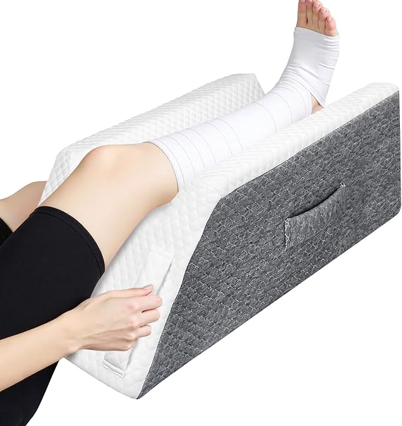 Leg Elevation Pillow, Leg Support Pillow for After Surgery,Injury and Rest,Memory Foam Wedge Pillows for Legs Sweeling and Sleeping Blood Circulation,Knee, Ankle and Foot Pain Relief Recovery.