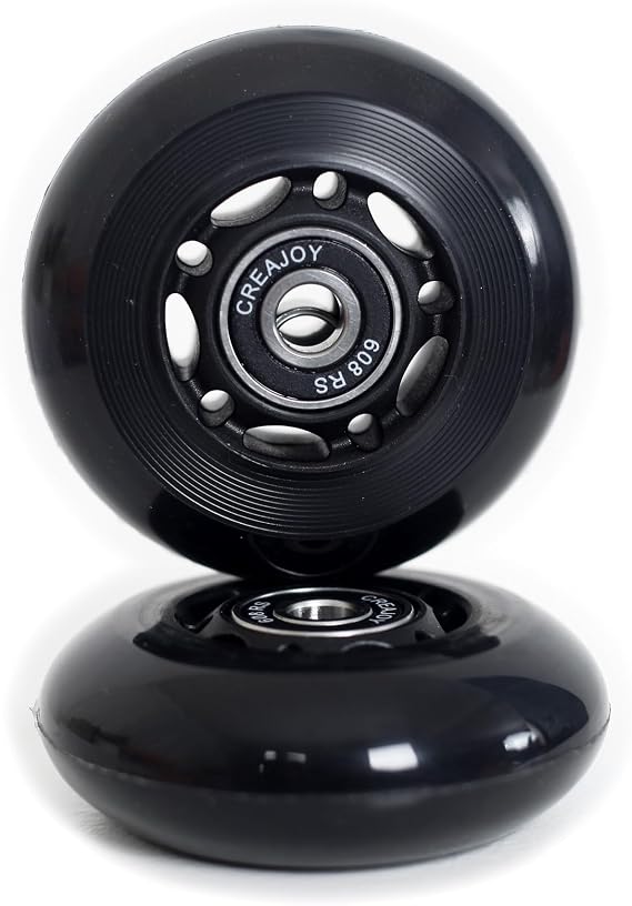 68mm 80A Black PU Replacement Casterboard/Waveboard Wheels, Pack of 2