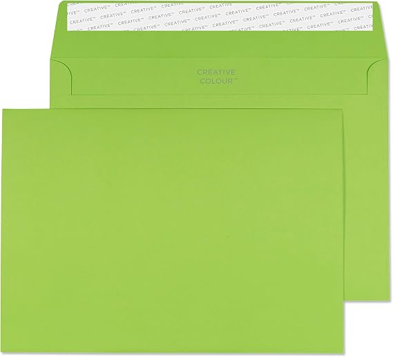 Blake Creative Colour - Coloured Lime C5 Envelopes (162 x 229 mm) - Pack of 500 - FSC Certified - 120GSM - Peel and Seal Green Envelope - Invitation Envelopes/Card Making Supplies (307)