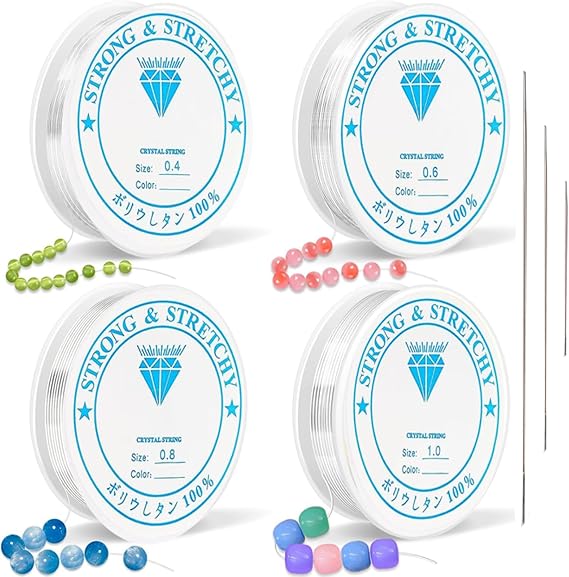 Bracelet String Elastic for Making 4 Sizes Clear Elastic String Set