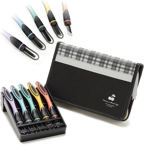 Moribe Creation CKT-168 Chisel Set 2-Way Grip with Safety Guard for Right Handed Twin Cherry