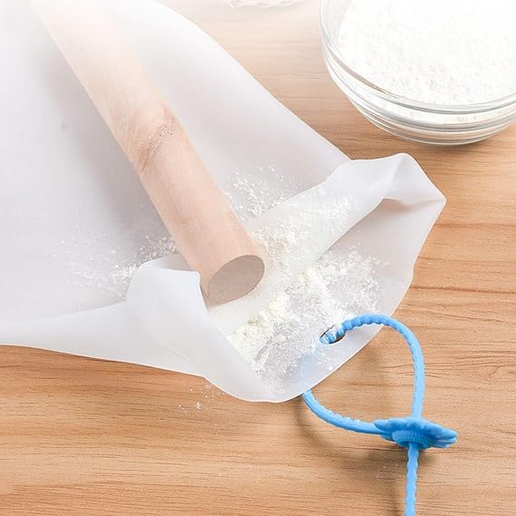 Buffer Orta Hamur Torbası Silikon Şeffaf Hamur Yoğurma Torbası Ekmek Makarna Mantı Hamuru Kolay Yoğurma