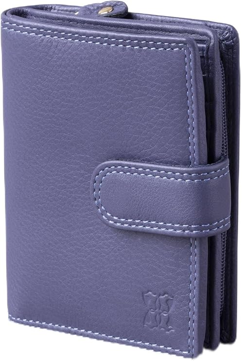 Lakeland Leather Ladies Small Leather Tab Purse in Purple