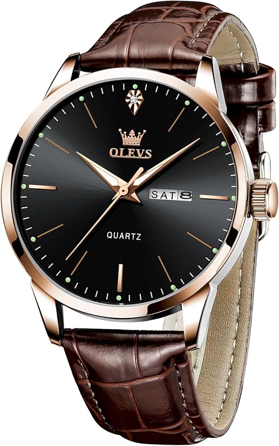 Olevs メンズ ドレス 防水 クラシック アナログ カジュアル ラグジュアリー 腕時計 日付付き, シルバーブラック, Kys-s-g2935pz-bh。