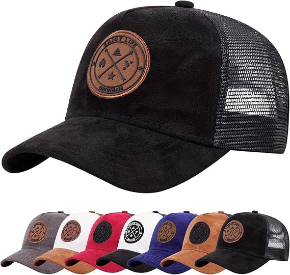 Enwokran Baseball Cap Mens Embroidery Hats Unisex Hip Hop Trucker Caps Adjustable Mesh Back UPF 50+ UV Protection Summer Sun Hat Sports Cap
