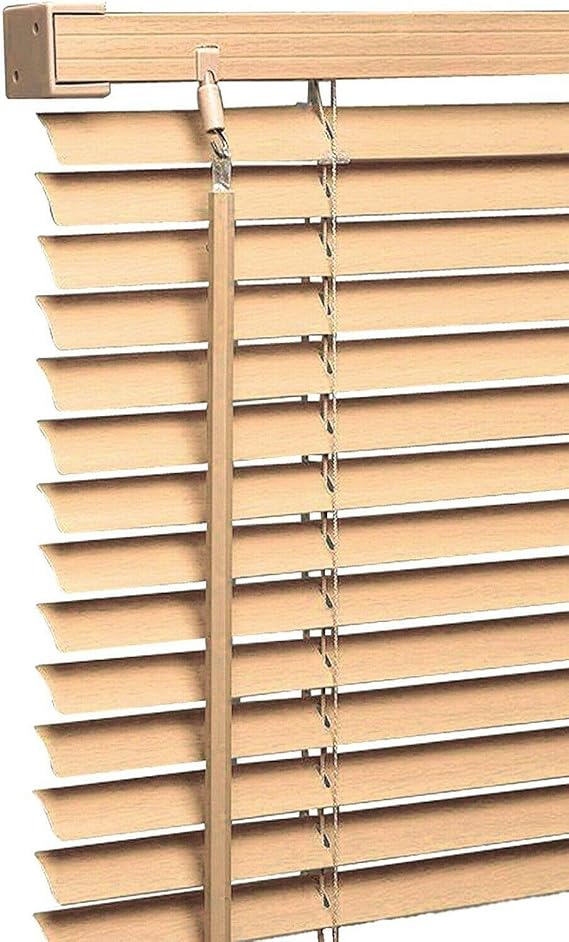 PVC Window Venetian Blind Blinds Easy Fit Curtains Trimmable Fittings Windows Treatment Shutters Twist Open Close (Natural-PVC, W 165cm(64.96') x H 150cm (59")