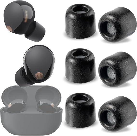 sciuU Ear Bud Tips compatible with Sony WF-1000XM5 / WF-1000XM6 Earbuds