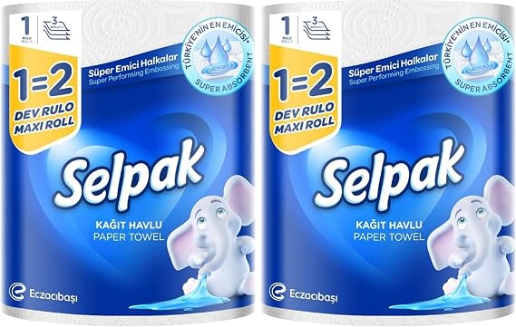 Selpak Kağıt Havlu Dev Rulo 1:2 2li paket