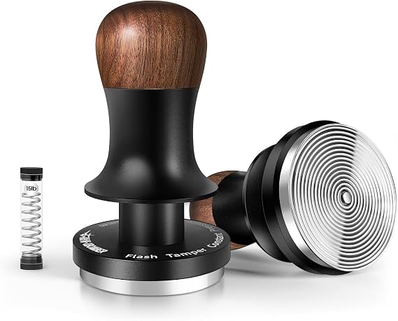 MHW-3BOMBER 54mm Espresso Coffee Tamper with 3 Spring Loaded Calibrated, Espresso Tamper 15/30lbs Espresso Hand Tamper with Sound Feedback, Suitable for 53mm 53,35mm,54mm Portafilter Model: T6173T-OS