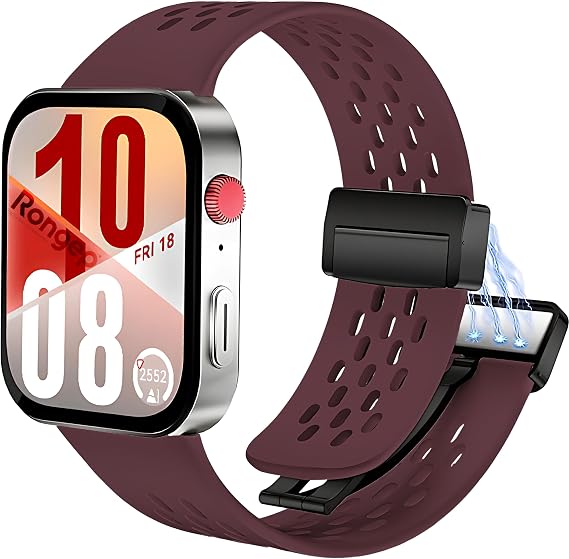 Rongep [Air-Loop] Huawei Watch Fit 5/Fit 5 Pro/Fit 4/Fit 4 Pro/Fit 3 ile Uyumlu Kordon Manyetik Kilit Mekanizmalı Fit 5 Kordon Nefes Alabilen Delikli Tasarım Huawei Fit 5 Pro Kordonu