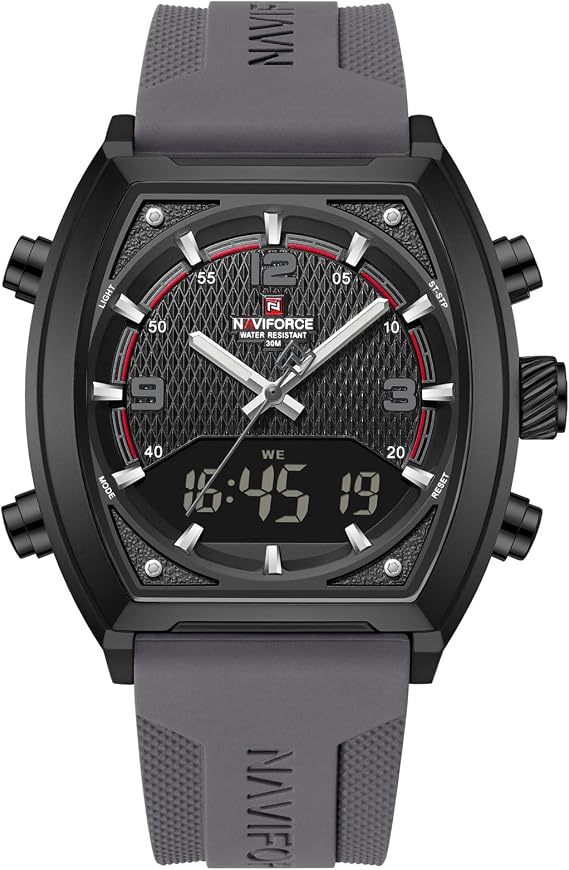NAVIFORCE Fashion Business Mens Watches,Multifunctional Dual Display Waterproof Wristwatch,Gift Watch for Men