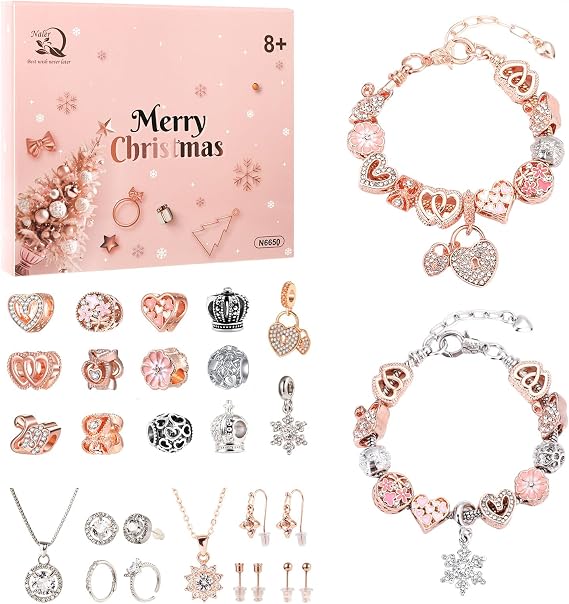 Naler Advent Calendar 2026 Women DIY Jewelry Advent Calendar Charm Bracelet Gift Set for Women Teenage Girls Gifts for Wife Mother