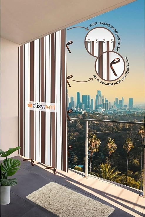 Balkon Perdesi Branda Güneşlik 6 Renk Seçeneği, 200 x 215 TYB52W1RUAXVUF7458