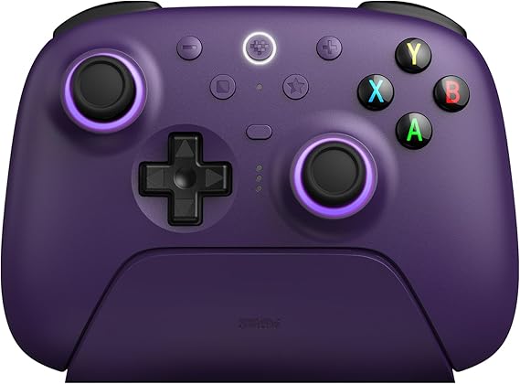 8Bitdo Ultimate 2 Wireless Controller for Windows & Android, Gaming Controller with TMR Joysticks, Switchable Hall Effect/Tactile Triggers, Motion Control, RGB Fire Ring, 8Speed Wireless Tech, Purple